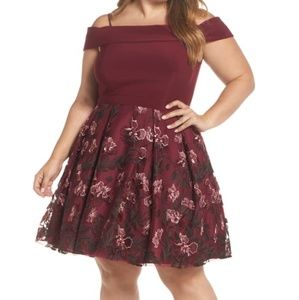 Morgan & Co. Merlot fit and flare dress size 20w